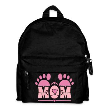 MOM-Herz-Fußabdruck - Kinder Rucksack - Schwarz - Vorne