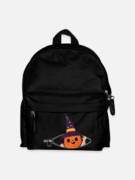 Pumpkin Witch Starry Night - Kids' Backpack - black