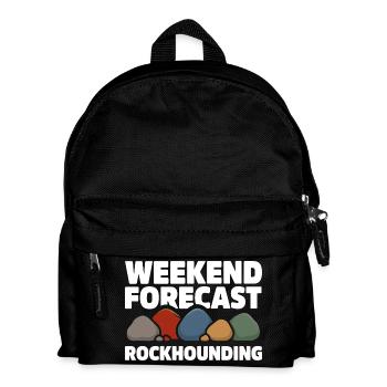 Wochenende Vorhersage Steine Sammeln Steinsuche - Kinder Rucksack - Schwarz - Vorne