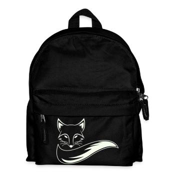 Fuchs Silhouette mit Schweif - Kinder Rucksack - Schwarz - Vorne