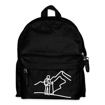 Minimalist hiker in front of mountain panorama - Kids' Backpack - black - Front