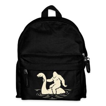 Sasquatch reitet Loch Ness Monster – Kryptid - Kinder Rucksack - Schwarz - Vorne