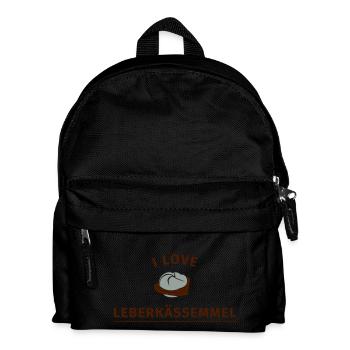 I love Leberkässemmel - Kinder Rucksack - Schwarz - Vorne