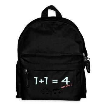 1 + 1 = 4 - Kids' Backpack - black - Front