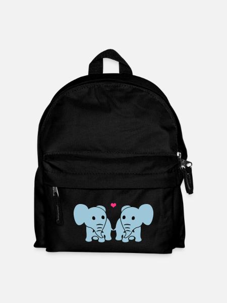 Elephants in Love - Kids' Backpack - black