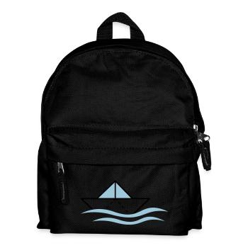 Paper boat on waves - Kids' Backpack - black - Front