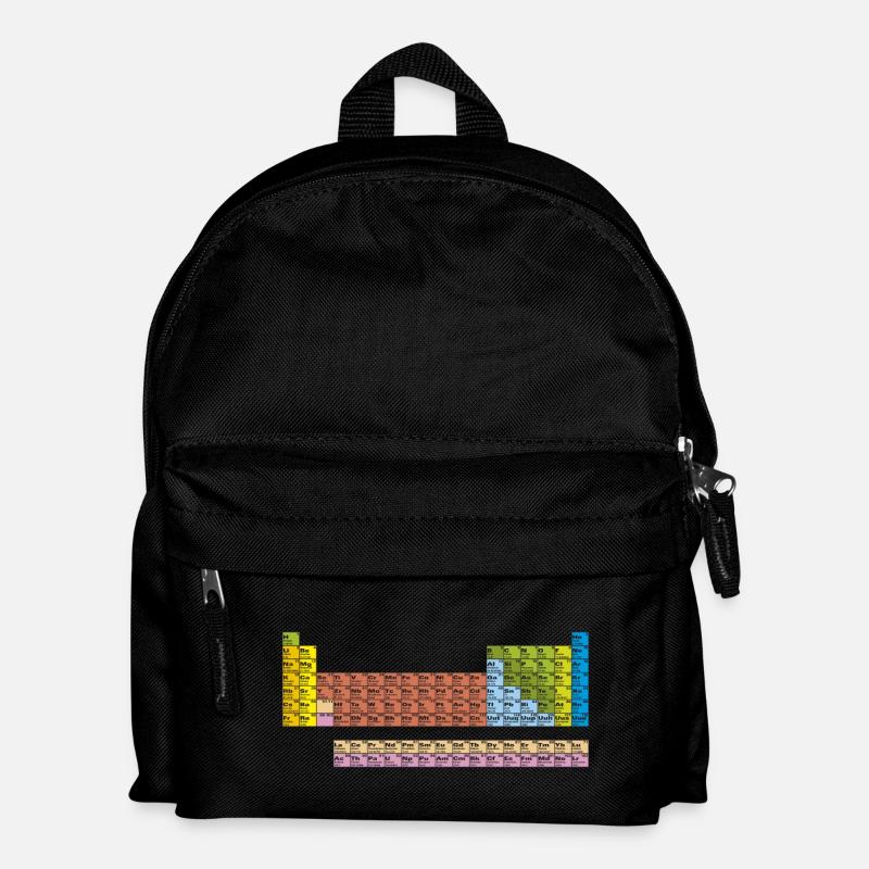 periodic table in colour with black lines - Kids' Backpack - black