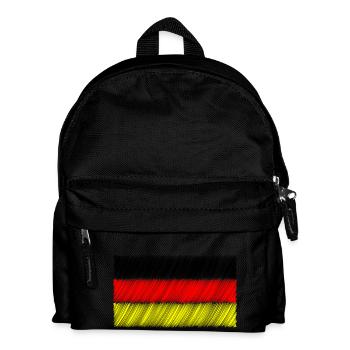 Deutschlandfahne Deutschlandflagge Weltmeister - Kinder Rucksack - Schwarz - Vorne