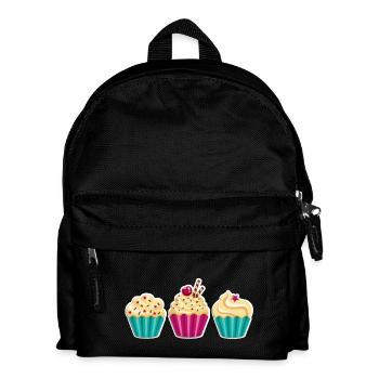 Cupcake - Muffin - Donut - Eis - Schokolade - DD - Kinder Rucksack - Schwarz - Vorne