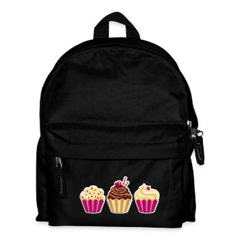 Cupcake - Muffin - Donut - Eis - Schokolade - DD - Kinder Rucksack - Schwarz - Vorne