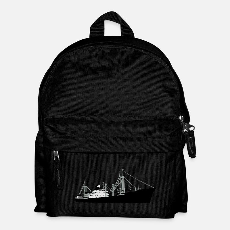 Schiff - MS F. Freiligrath - Kinder Rucksack - Schwarz