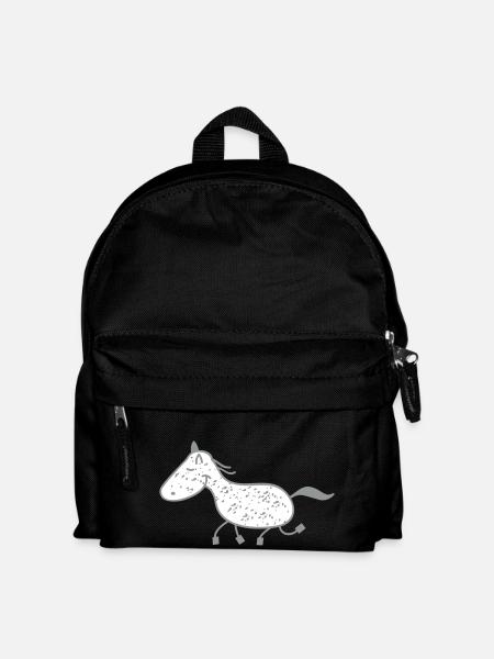 Schimmel- Pferd - Kinder Rucksack - Schwarz