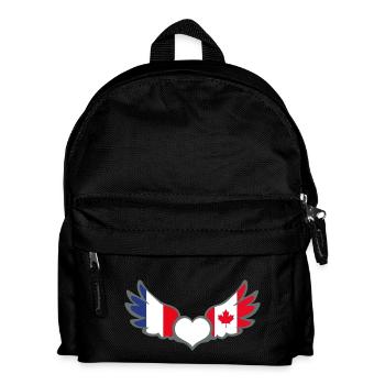 Drapeaux Français et Canadien France Canada - Sac à dos Enfant - noir - Devant