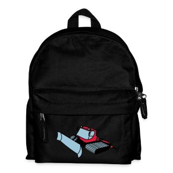 Pistenraupe - Kinder Rucksack - Schwarz - Vorne