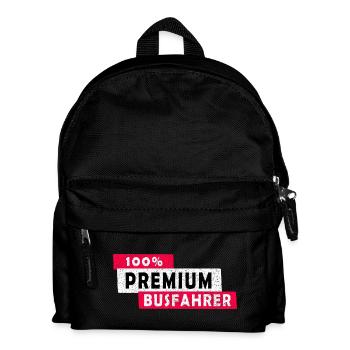 100% Premium Busfahrer Design / Geschenkidee - Kinder Rucksack - Schwarz - Vorne