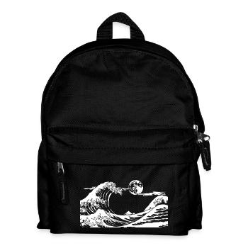 Kanagawa Waves Aesthetic Japanese Art Great Wave - Kids' Backpack - black - Front