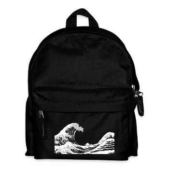 Kanagawa Waves Aesthetic Japanese Art Great Wave - Kids' Backpack - black - Front