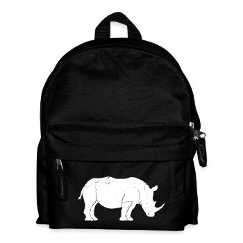 Rhino Sketch Rhinoceros Safari Wild Animal Lover - Kids' Backpack - black - Front
