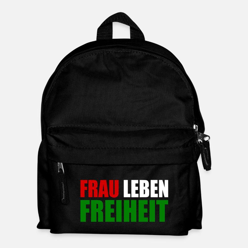 Frau leben freiheit - Kinder Rucksack - Schwarz