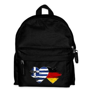 Grèce Allemagne Drapeau utilisé coeur - Sac à dos Enfant - noir - Devant