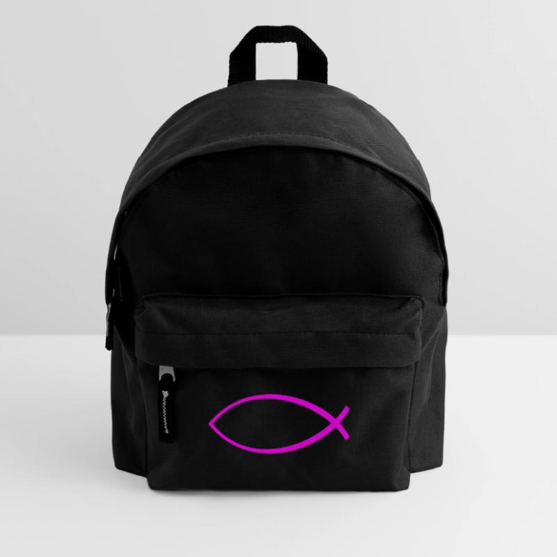 Ichtus fish solid pink Kids' Backpack