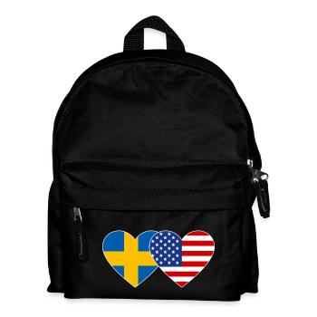 Suède États-Unis Drapeau Coeur - Sac à dos Enfant - noir - Devant