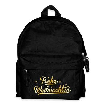 Frohe Weihnachten - Kinder Rucksack - Schwarz - Vorne