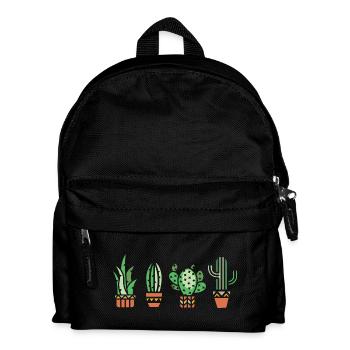 Cactus houseplant comic logo botany love icon - Kids' Backpack - black - Front