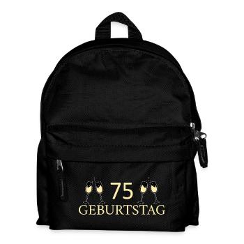 75.Geburtstag 75 Jahre - Kinder Rucksack - Schwarz - Vorne