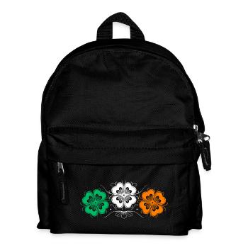 Trois trèfles de la Saint-Patrick aux couleurs irlandaises - Sac à dos Enfant - noir - Devant