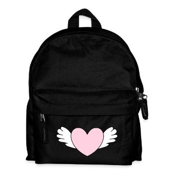 rosarotes Herz Herz rosa rot Herz pink Herzmuster - Kinder Rucksack - Schwarz - Vorne