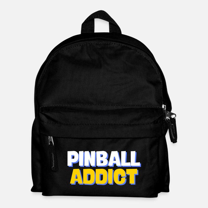 cool Pinball Addict lettering - Kids' Backpack - black