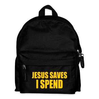 jesus saves i spend - Kinder Rucksack - Schwarz - Vorne