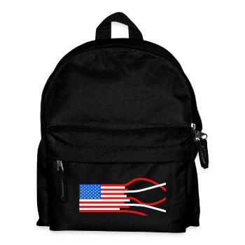 Sterne und Streifen - Kinder Rucksack - Schwarz - Vorne