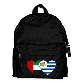 Vereinigte Arabische Emirate Uruguay Flagge Herz - Kinder Rucksack - Schwarz - Vorne