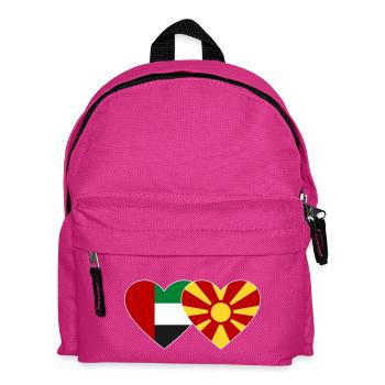 United Arab Emirates Macedonia Flag - Kids' Backpack - fuchsia - Front
