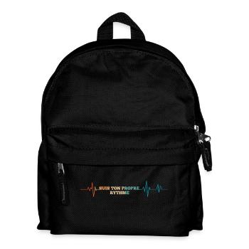 Retro heartbeat follow your own rhythm - Kids' Backpack - black - Front