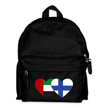 United Arab Emirates Finland Flag Heart - Kids' Backpack - black - Front