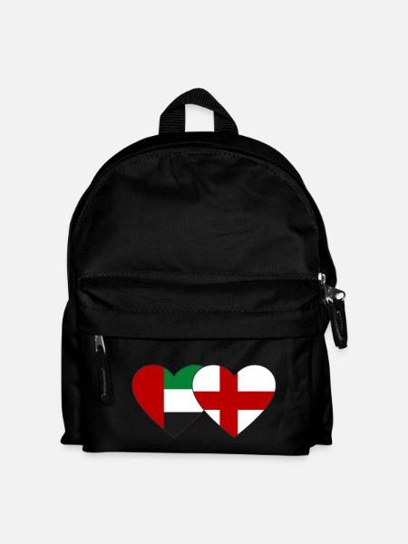 Vereinigte Arabische Emirate England Flagge Herz - Kinder Rucksack - Schwarz