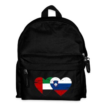 Vereinigte Arabische Emirate Slowenien Flagge Herz - Kinder Rucksack - Schwarz - Vorne