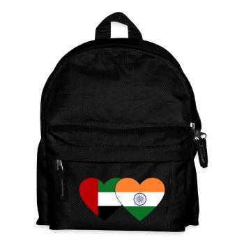 United Arab Emirates India Flag Heart - Kids' Backpack - black - Front