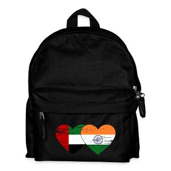 Émirats arabes unis Inde Drapeau Coeur - Sac à dos Enfant - noir - Devant