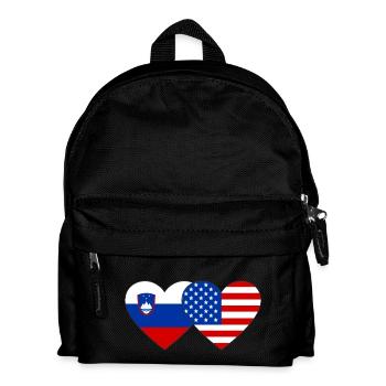 Slowenien USA Flagge Herz - Kinder Rucksack - Schwarz - Vorne