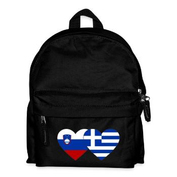 Slovénie Grèce Drapeau Coeur - Sac à dos Enfant - noir - Devant
