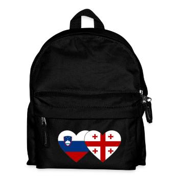 Slovénie Géorgie Drapeau Coeur - Sac à dos Enfant - noir - Devant