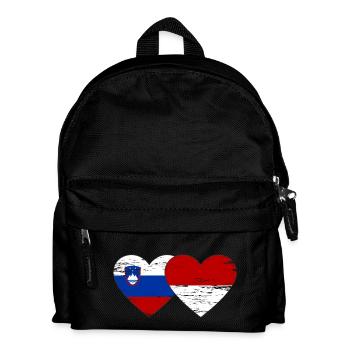 Slowenien Indonesien Flagge Herz used - Kinder Rucksack - Schwarz - Vorne