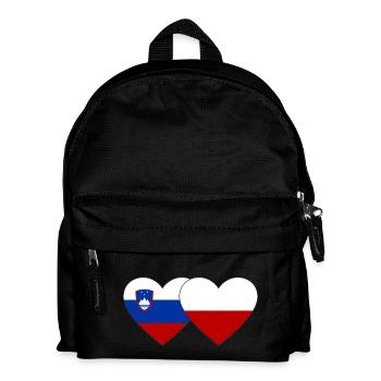 Slovénie Pologne Drapeau Coeur - Sac à dos Enfant - noir - Devant