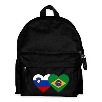 Slovénie Brésil Drapeau Coeur - Sac à dos Enfant - noir - Devant
