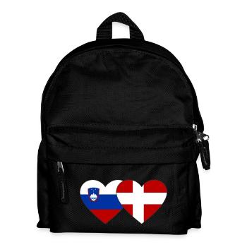 Slovénie Danemark Drapeau Coeur - Sac à dos Enfant - noir - Devant