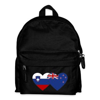 Slowenien Neuseeland Flagge Herz - Kinder Rucksack - Schwarz - Vorne
